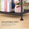 Black 4-Tier Bathroom Storage Rack Metal Shelving Unit with Wood Shelves